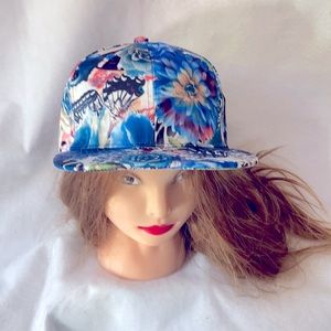 SALE 2/$27 Blue Butterfly & Flowers Snap Back Cap